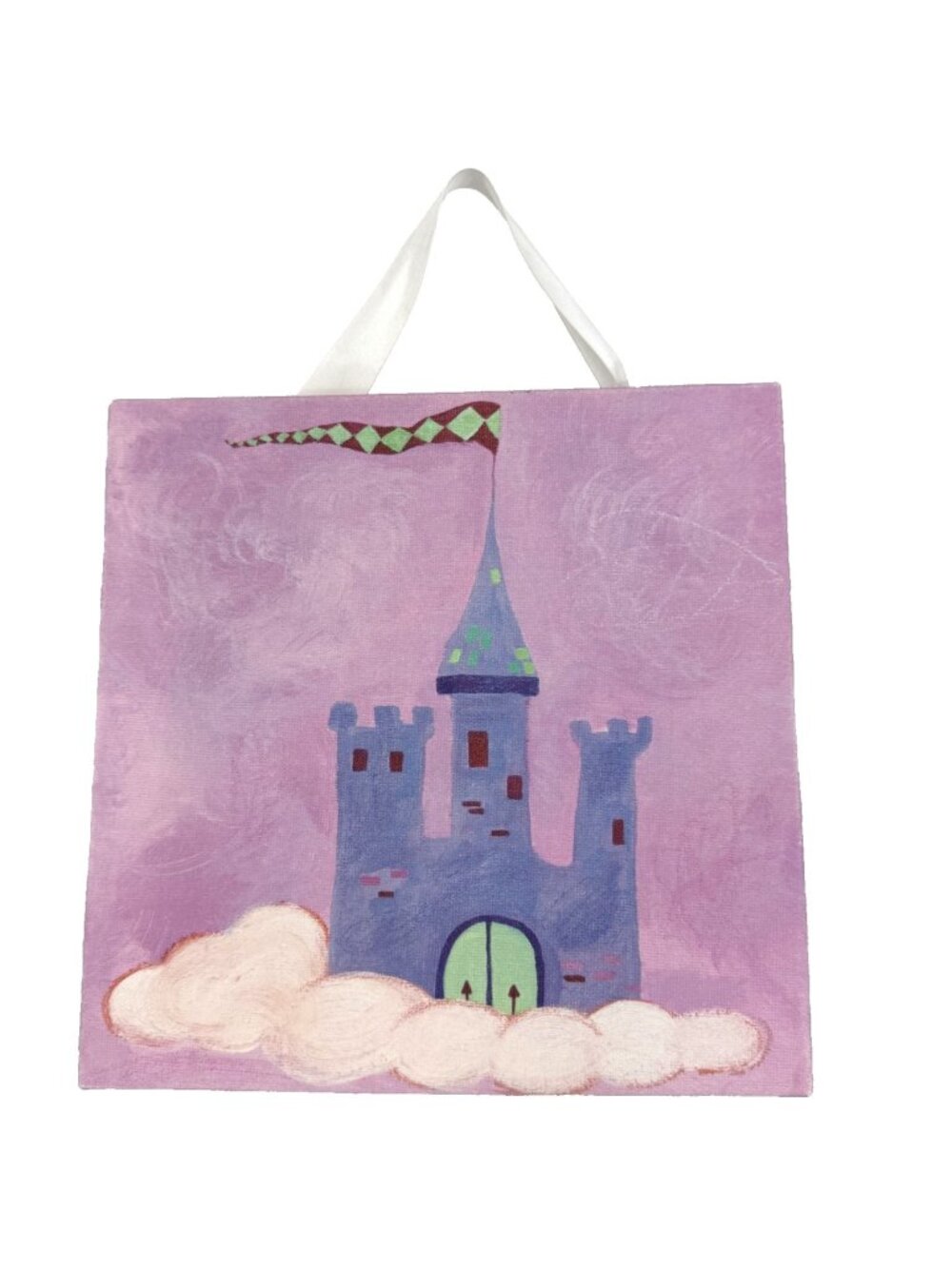 Castle Wall Art Canvas Fairy Princess Girls Bedroom Pink